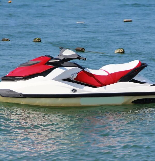 sea motorcycle jetski scooter on a background of blue sea